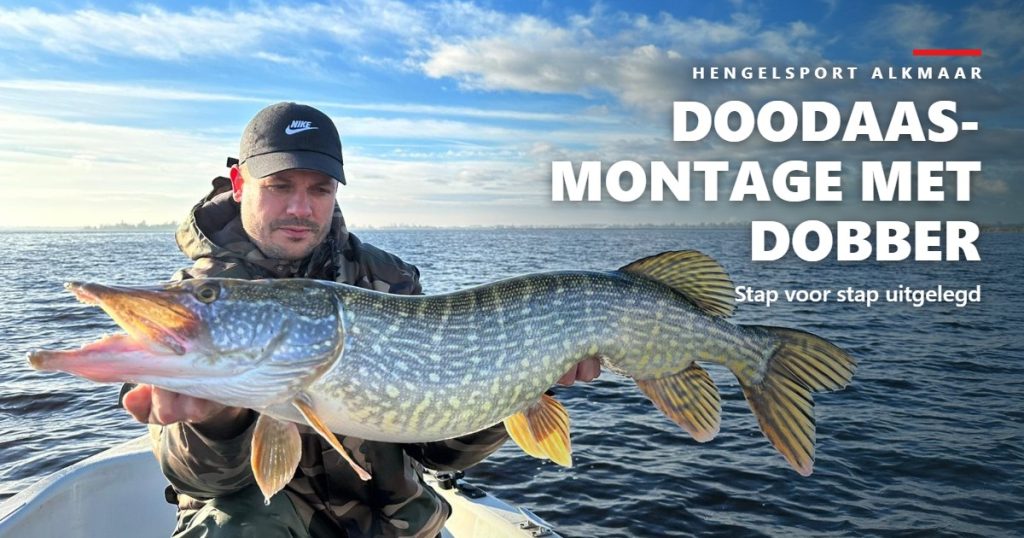 Doodaasmontage met dobber – roofvisser met snoek op het water