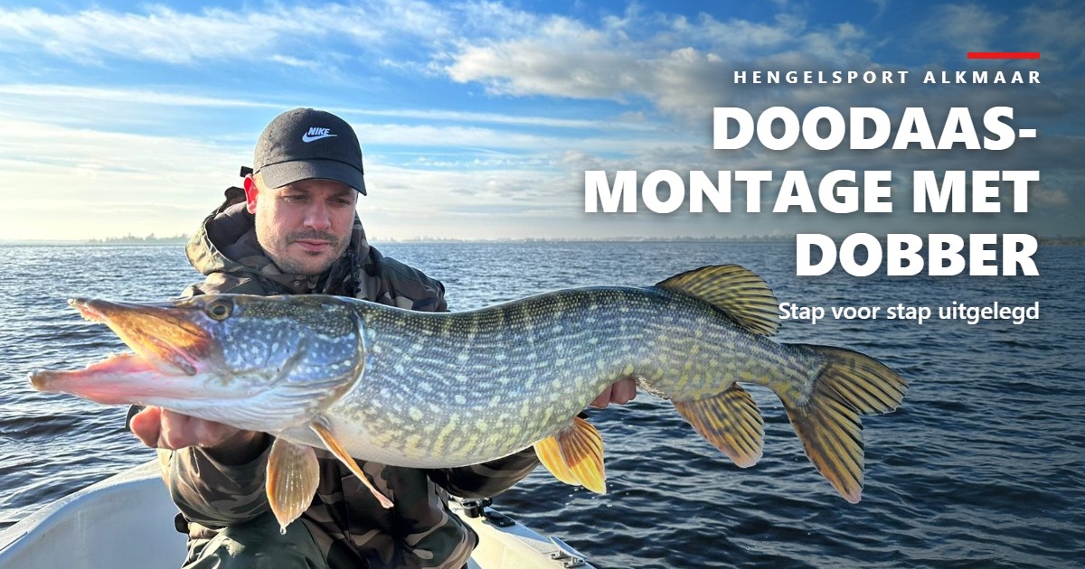 Doodaasmontage met dobber – roofvisser met snoek op het water